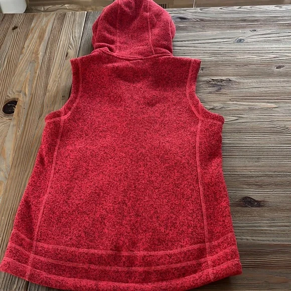 North Face Fleece Plaid Hooded Vest Medium - Picture 5 of 6